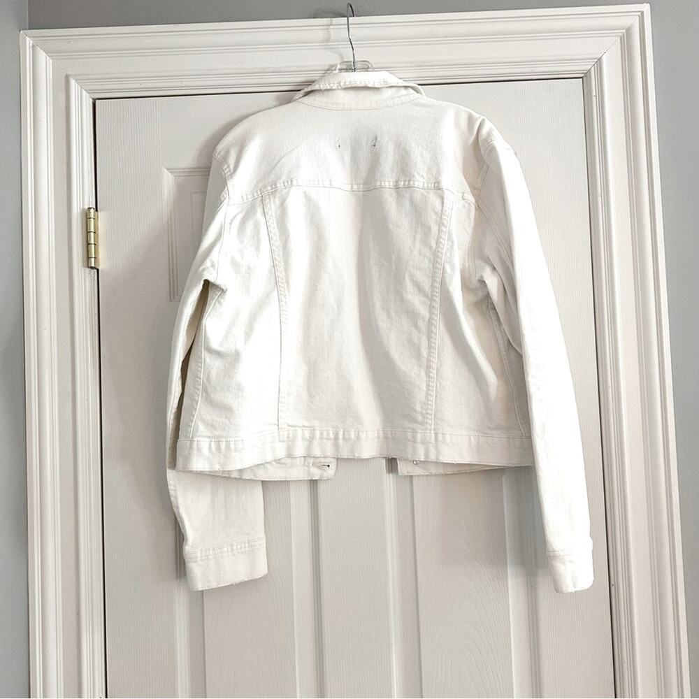 Joe Fresh White Denim Jean Jacket Size XL NWT Stretch Casual Outdoor - Picture 6 of 16